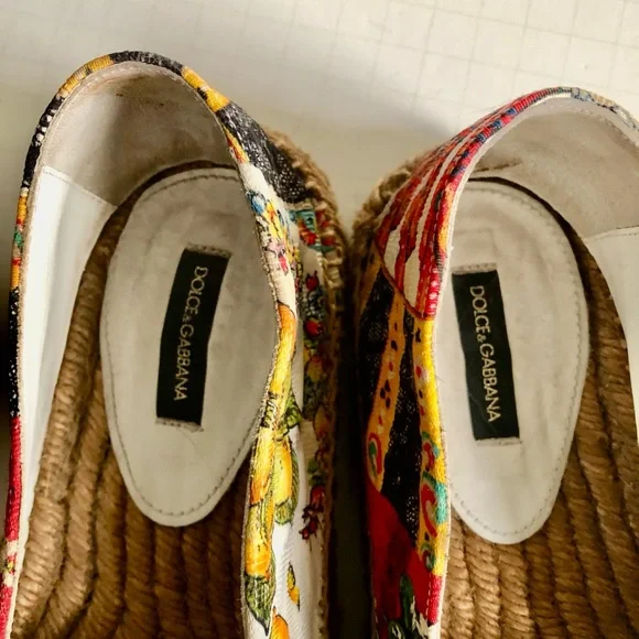 Dolce and Gabbana floral lemon scarf caretto print jacquard espadrilles - Picture 12 of 12